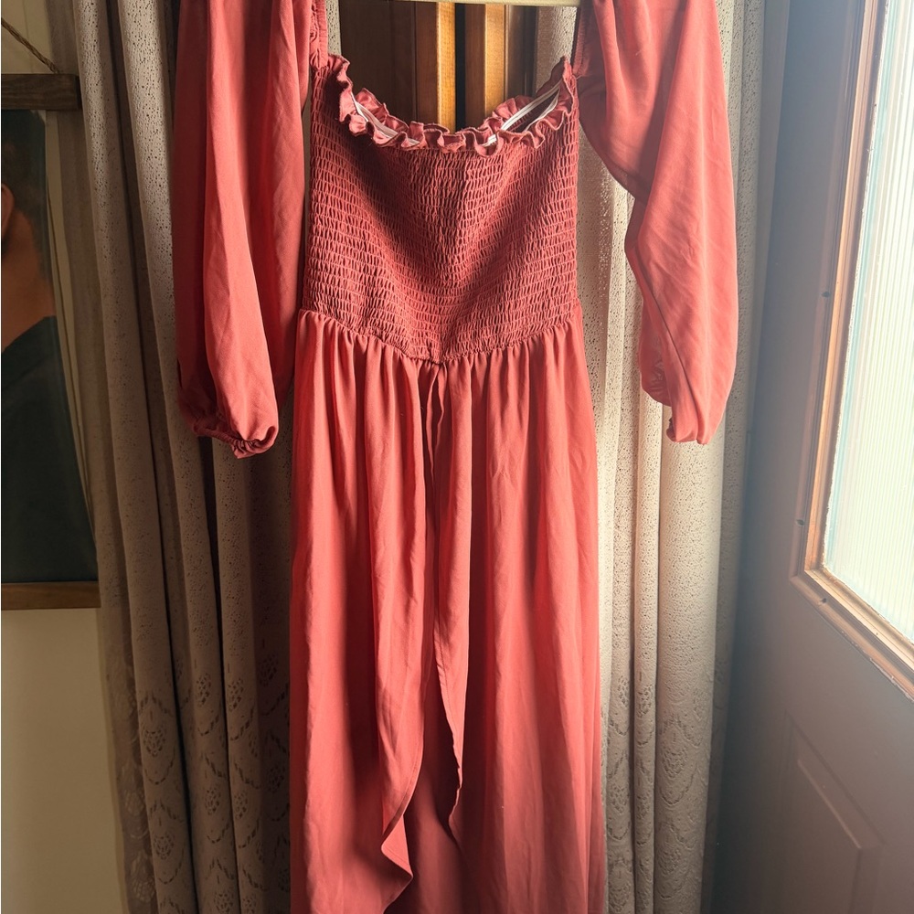 Elegant Pink dress duster